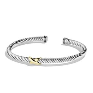 AUTHENTIC David Yurman X Cable Bracelet Silver 4mm